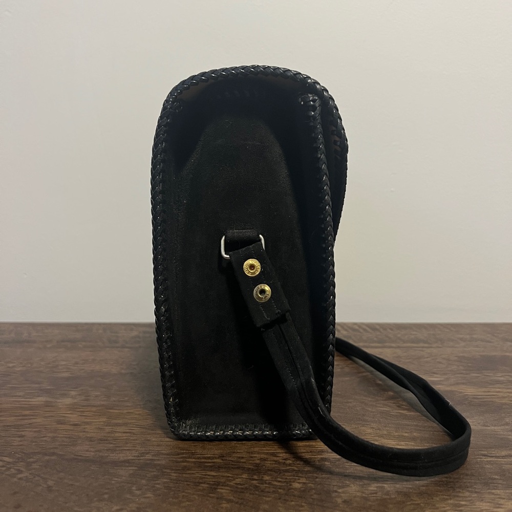 VINTAGE 1930s BLACK SUEDE SHOULDER BAG - Picture 5 of 8